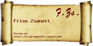 Friss Zsanett névjegykártya
