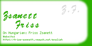 zsanett friss business card